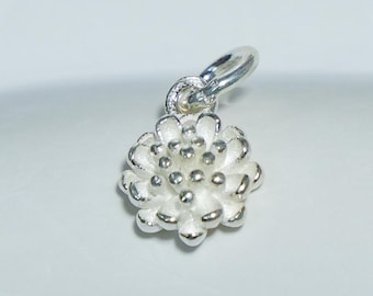 Sterling Silver Daisy Flower Charm, Botanical Pendant