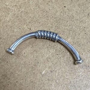 Sterling Silver Noodle Tube Beads, Curve Spiral Tube Beads, 925 Silver Spiral Tube Beads s925 Silver 47.5mm tube