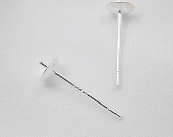 Boucles d'oreilles en argent 925 avec chevilles, perles semi-percées, fabrication de bijoux (20 paires)