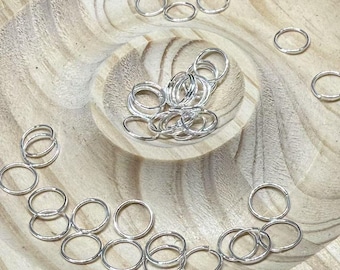 40pcs Sterling Silver Open Jump Ring, 925 Sterling Silver Closed Ring 2.5mm 3mm 3.5mm 4mm 5mm 6mm 7mm 8mm 9mm 10mm, Wire full size optional