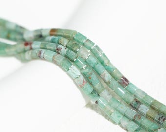 2x2mm Natural Gemstone Tiny Tube Beads, Gemstone Cylinder Tube beads, Healing Stone Bead, Natural Stone Bead Full strand 15inch
