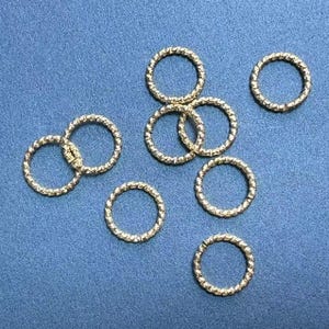 100pcs 14K Gold Plated Closed Twist Round Jump Rings , Gold Tone Closed Circle Jump Ring Connector for Bracelet Necklace 4mm 6mm 8mm 10mm