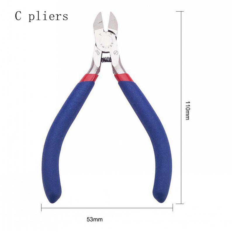 Schmuckherstellungswerkzeuge. Silber poliertes Reinigungstuch, Runde Nase / Kettennase / Seitliche Perlenschneider, Reibstreifen, Perlendraht C  pliers 1pc