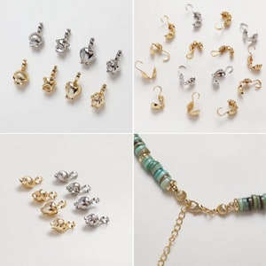 14K Gold Plated Clamshell Bead Tips, Gold Tone End Tip Cover for ...