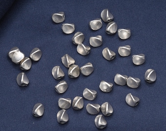 Sterling Silver Twist Triangle Beads, Silver Geometric Beads, Triangle Spacer Beads, Necklace Beads, Bracelet Spacer, Irregular Bead 4X5mm