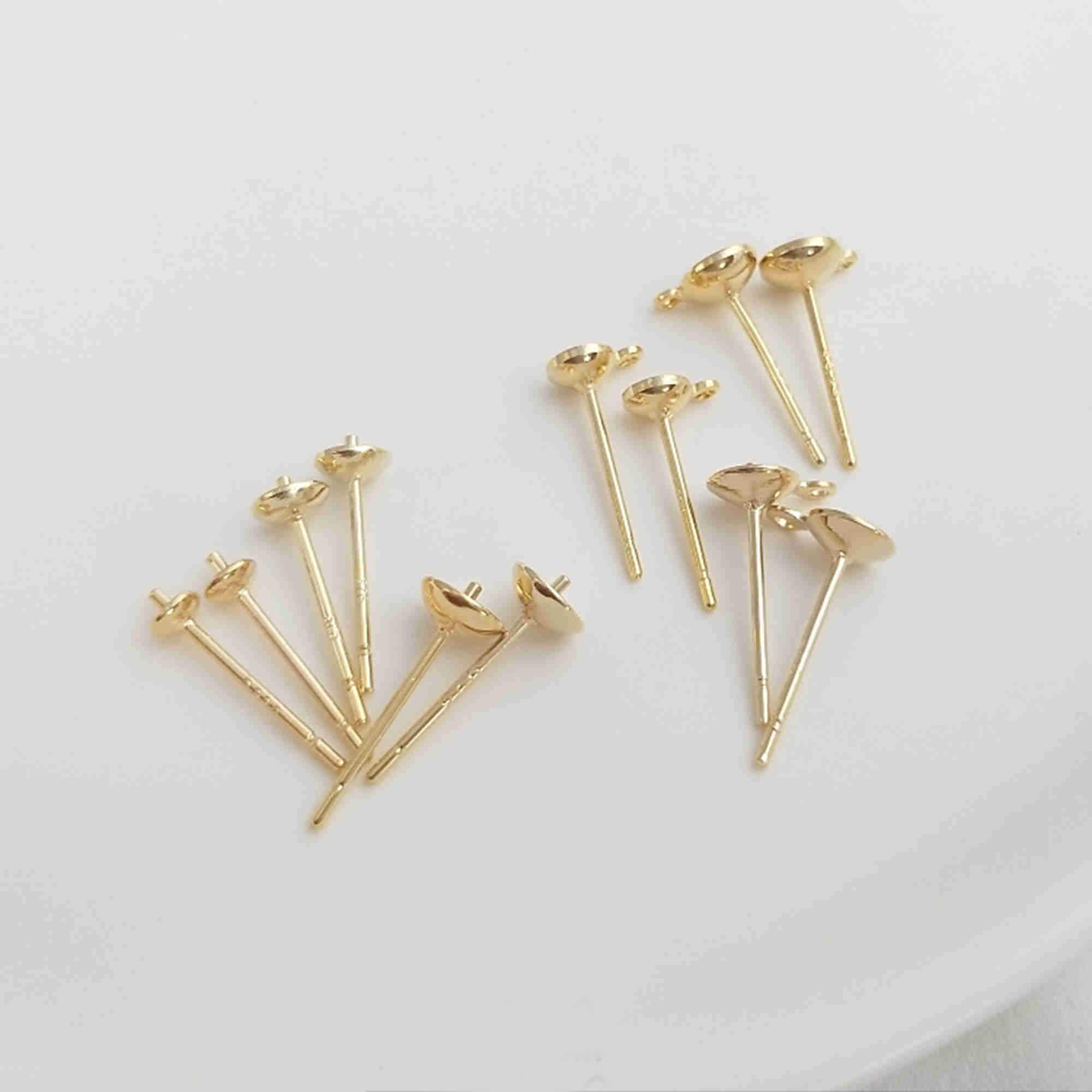 10pairs 14K Gold Plated Stud Earring Posts With Cup Peg for Etsy UK
