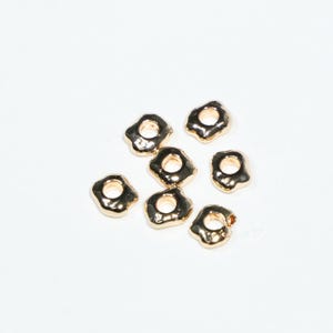 14K Gold Plated Brass Spacer Beads, Irregular Geometric Nugget Beads
