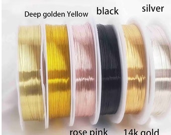 1 rouleau de fils plaqués or 14K fil souple, fils ronds, fils doux dorés, séquences douces ou demi-dures pour la fabrication de bijoux