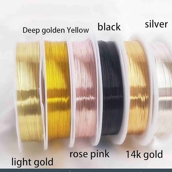 1 roll 14K Gold Plated Wires  soft wire, Round Wires, Gold Tone Soft Wires, Soft or Half Hard Footage for Jewelry Making