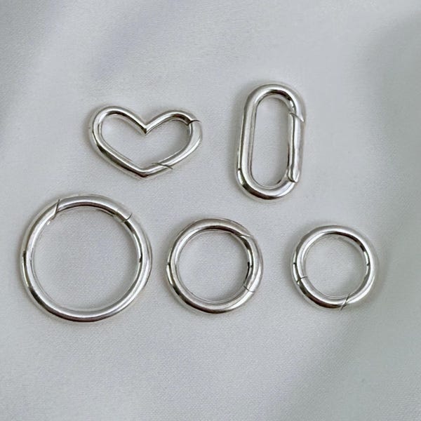 Sterling Silver Round Gate Clasp, Jewelry Findings