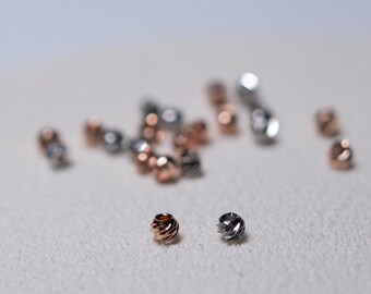 18K Vergoldete gewellte Kupferperlen, Armband-Spacer (3 mm-6 mm)
