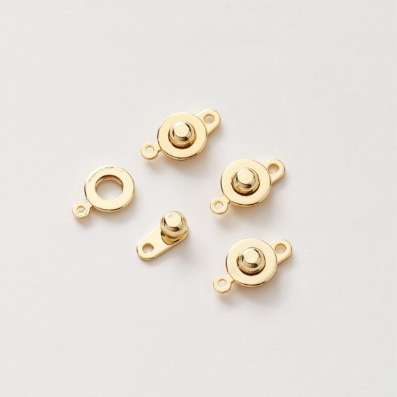 Ball and Socket Clasps Round 15mm GOLD PLATED (1 Set)