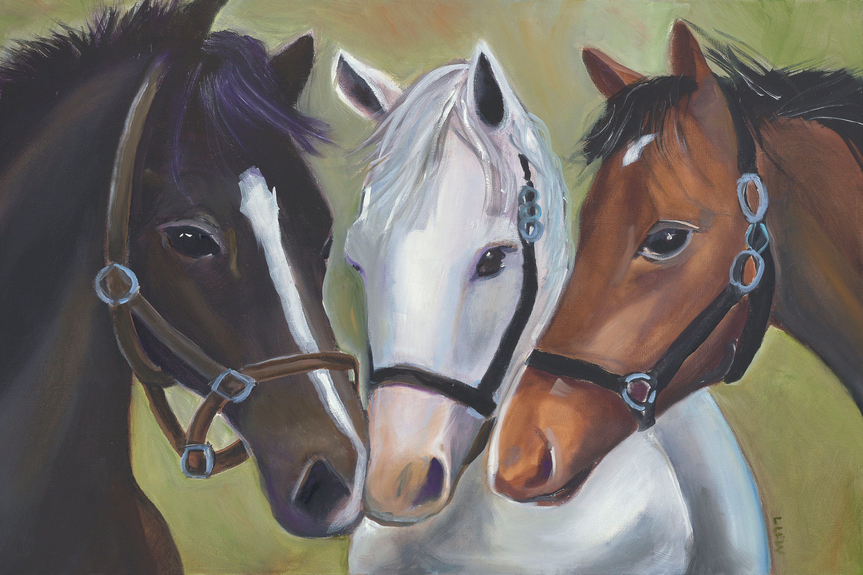 Horses Oil Painting by Lisa Lew - Etsy