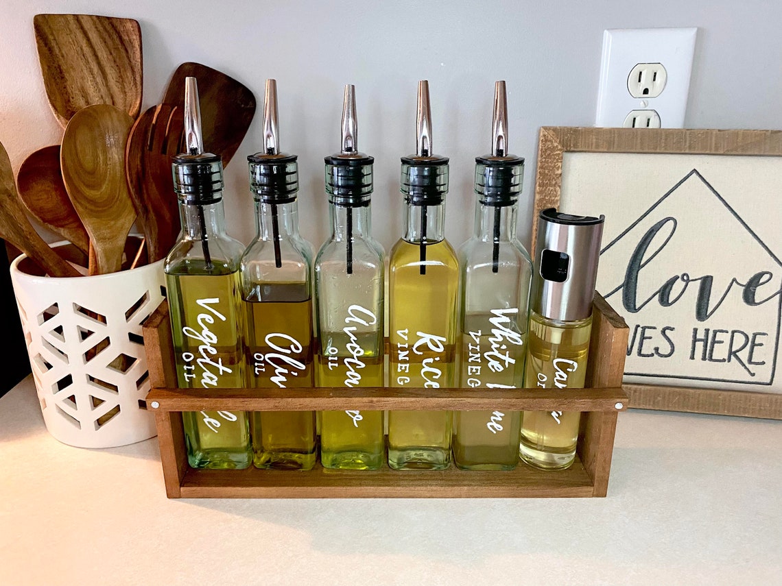 Oil Bottles Caddy Oil Bottle Holder Custom Olive Oil Etsy UK