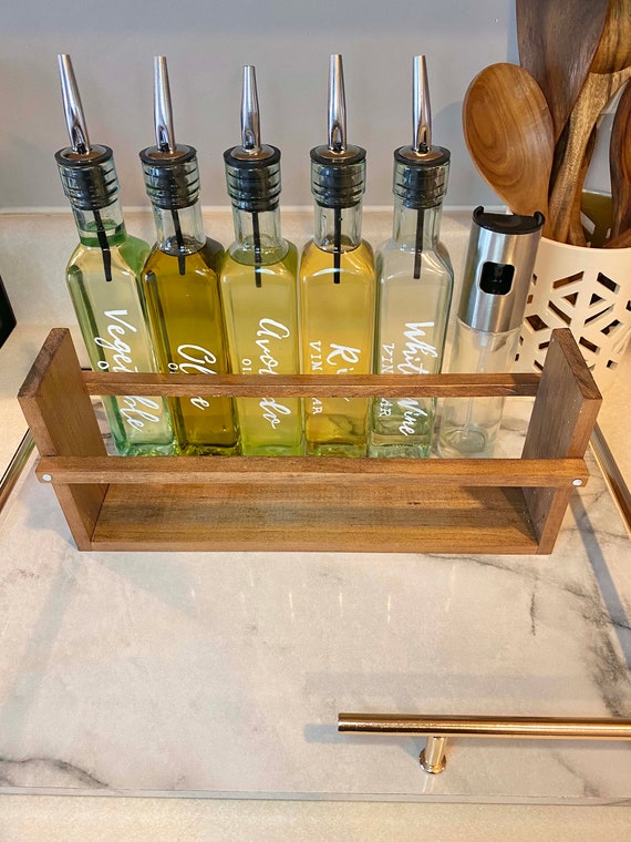 Oil Bottles Caddy Oil Bottle Holder Custom Olive Oil Etsy