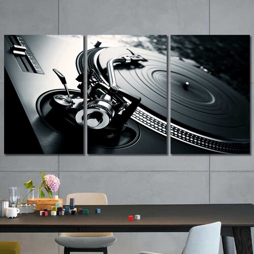 Turntable Record Player Abstract Wall Art Wrapped Canvas - Etsy