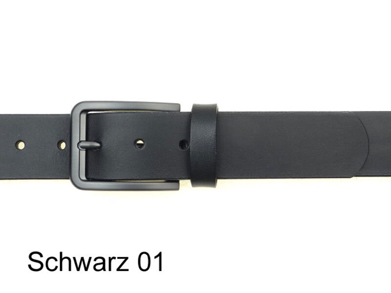 Men's 1.5" Full Grain Buffalo Leather Belt – Black With Center Bar Buckle – Handmade In USA