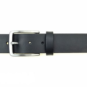 Leren riem met roestvrijstalen gesp verkrijgbaar in zwart of bruin | Echt leren riem | Herenriem | Leerbreedte 3,5 cm