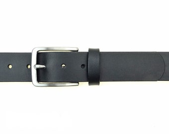 Leren riem met roestvrijstalen gesp verkrijgbaar in zwart of bruin | Echt leren riem | Herenriem | Leerbreedte 3,5 cm