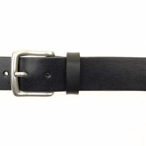 Leren riem met zilverkleurige gesp 3,5 cm breed |  verkrijgbaar in zwart en bruin | Herenriemen | damesriemen