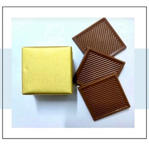 Tavoletta di cioccolato Madlen Chocolate 50 pezzi Oro o Argento 4 cm x 4 cm