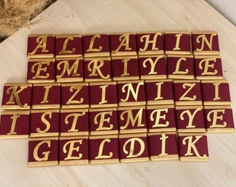 Allahin Emri Plexiglas Set Alleen Letters (ZONDER CHOCOLADE)