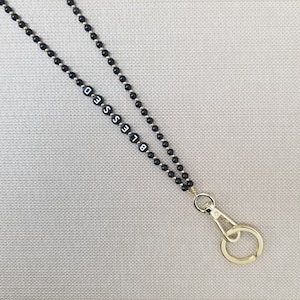 ID Badge Lanyard Gold Hardware/ Keychain /Gemstone Lanyard / Badge Holder Lanyard / Badge Holder / Teacher Gifts / Nurse Gifts / Women