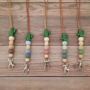 Cactus Lanyard / Cactus Silicone Lanyard / ID Holder / ID Badge Lanyard / Lanyard for Keys /Teacher Lanyard / Teacher Gift / Nurse Gift