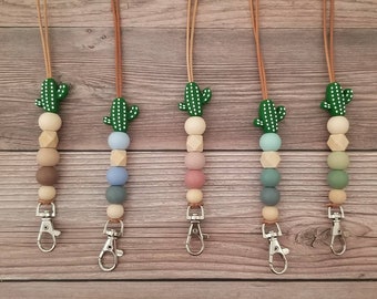 Cactus Lanyard / Cactus Silicone Lanyard / ID Holder / ID Badge Lanyard / Lanyard for Keys /Teacher Lanyard / Teacher Gift / Nurse Gift