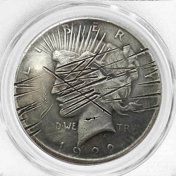 Scratch 1922 Peace Dollar Two Sided Coin