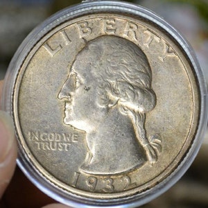 US 1932 D Washington quarter dollar silver plated Active