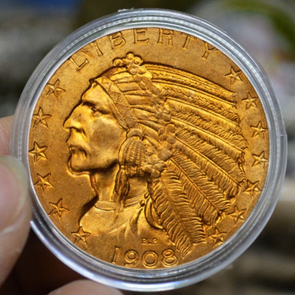 USA 1908 Indian Head Quarter Eagle Gold