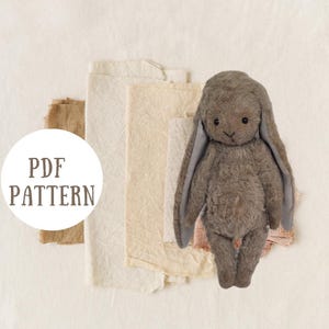 PDF teddy bunny Pattern 15 cm, stuffed artist toy, instant download