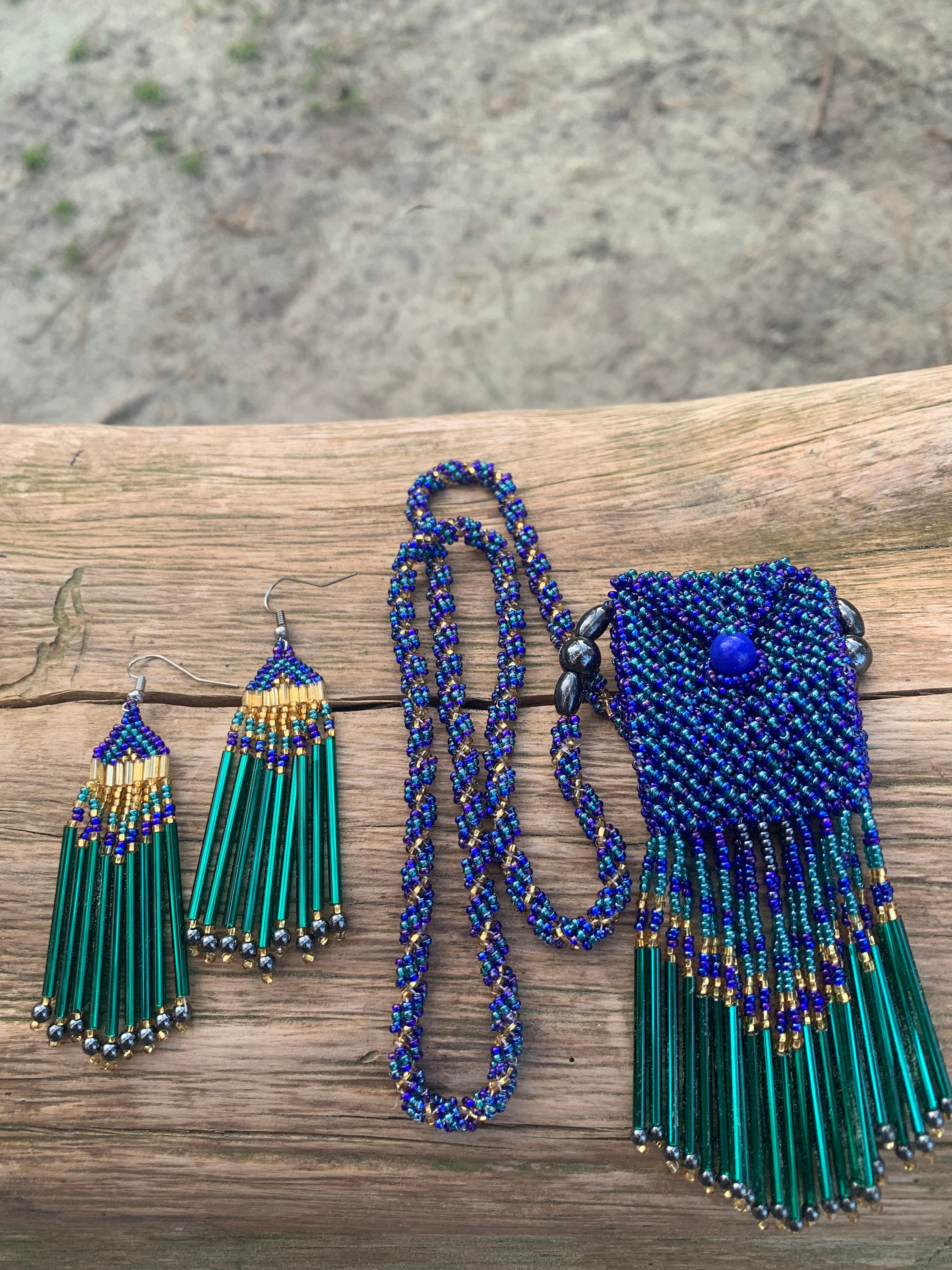 Amulet bag and Earring set Etsy