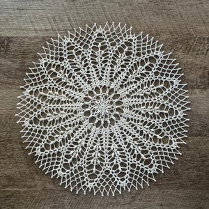 Ivory crochet lace doily 40cm