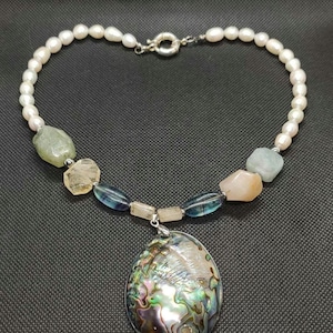 Mother of Pearl Necklace, Unique Shell Jewelry