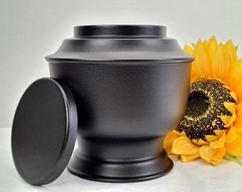 Keepsake Urn Handmade in UK Matte Black Metal Urn for Human Adult Ashes Keepsake for Cherished Loved Ones