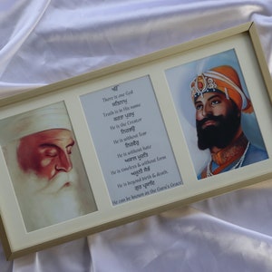 Guru Nanak Dev Ji & Guru Gobind Ji Print | Mool Mantar | Sikh Frame | Sikh Frame | Desi Gifts | Punjabi Gifts