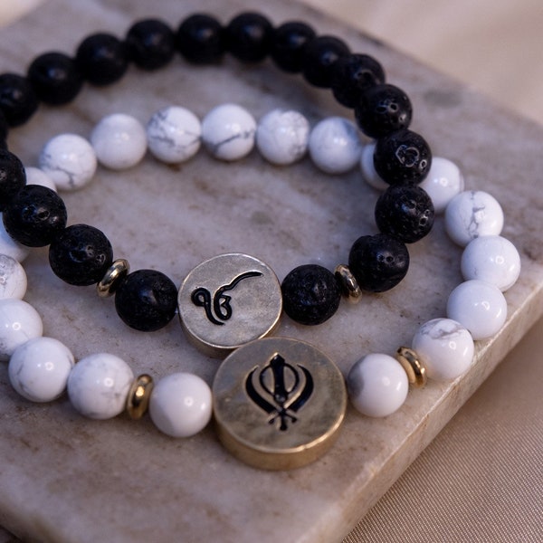 Ik onkar & khanda bead bracelets| Sikhism |Sikhi| Ik onkar Bead Bracelet| Sikh Gifts|Punjabi