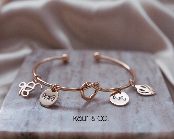 Sikh Bracelet Ik Onkar Bracelet Khanda Nirbhau Nirvair Charm Bracelet Sikhism Gifts Punjabi Desi