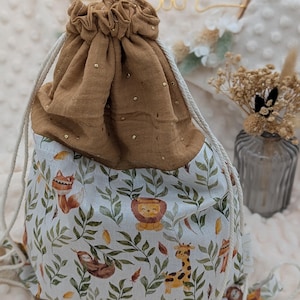 Sac crèche ou nounou, sac pochons personnalisé, pochons tissus, sac enfant