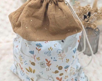 Nursery or nanny bag, personalized pouch bag, fabric pouches, children's bag