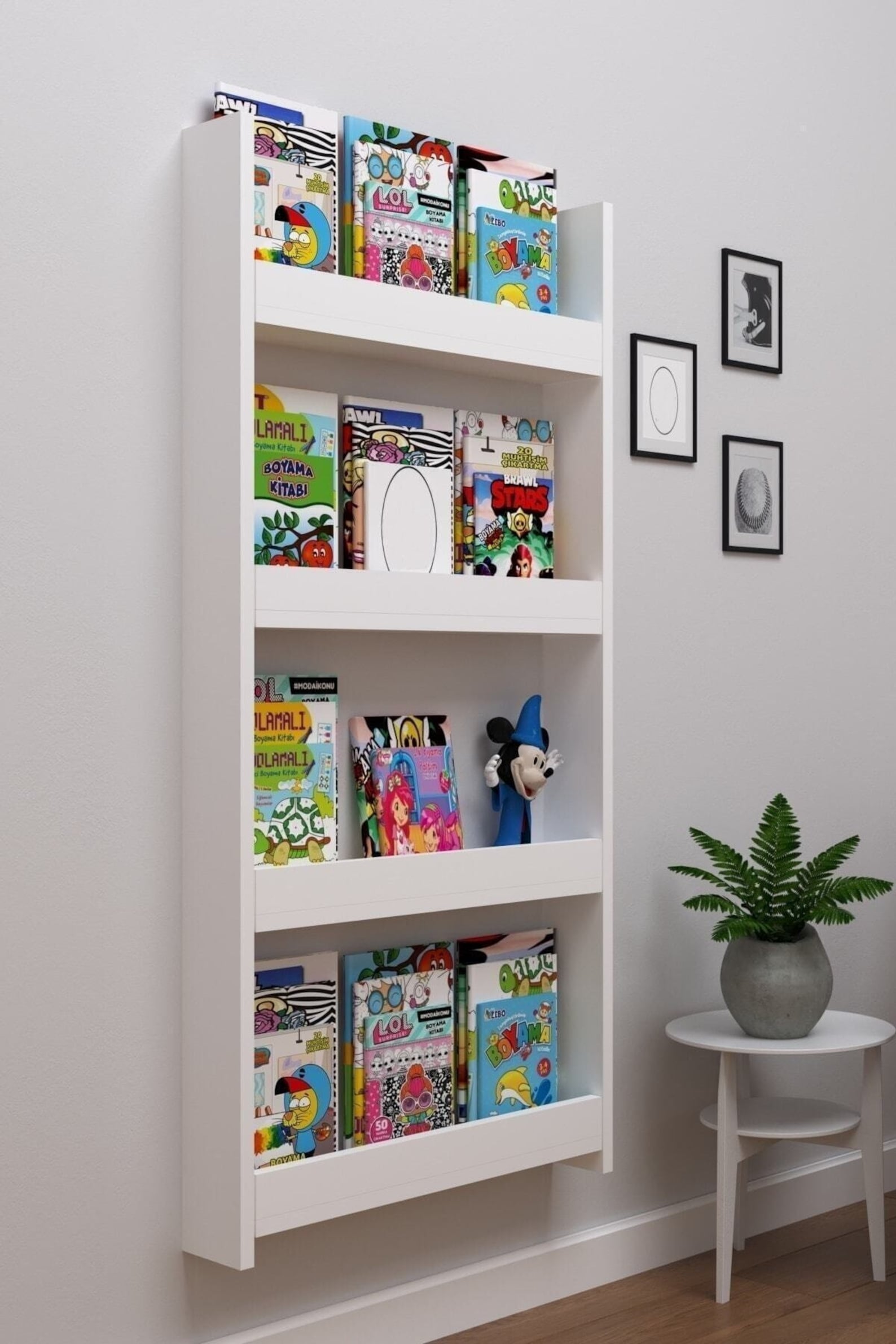 Kids Bookshelf 4 Tier Children's Bookcase Rack Free Etsy