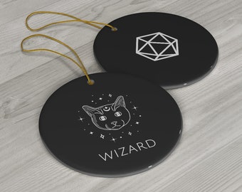 Modern Wizard D20 Ceramic Ornament - Perfect for Dungeons & Dragons (DND), RPGs and more!