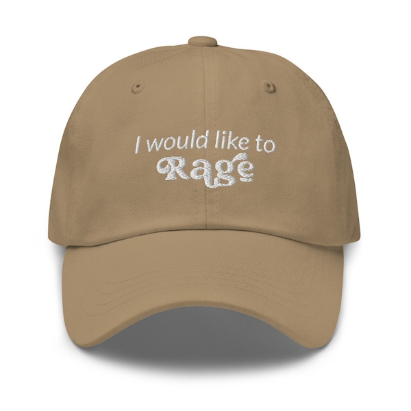 I Would Like to Rage Dad Hat -Perfect for Dungeons & Dragons (DND), RPGs, Cosplay, Fantasy Lovers and more!