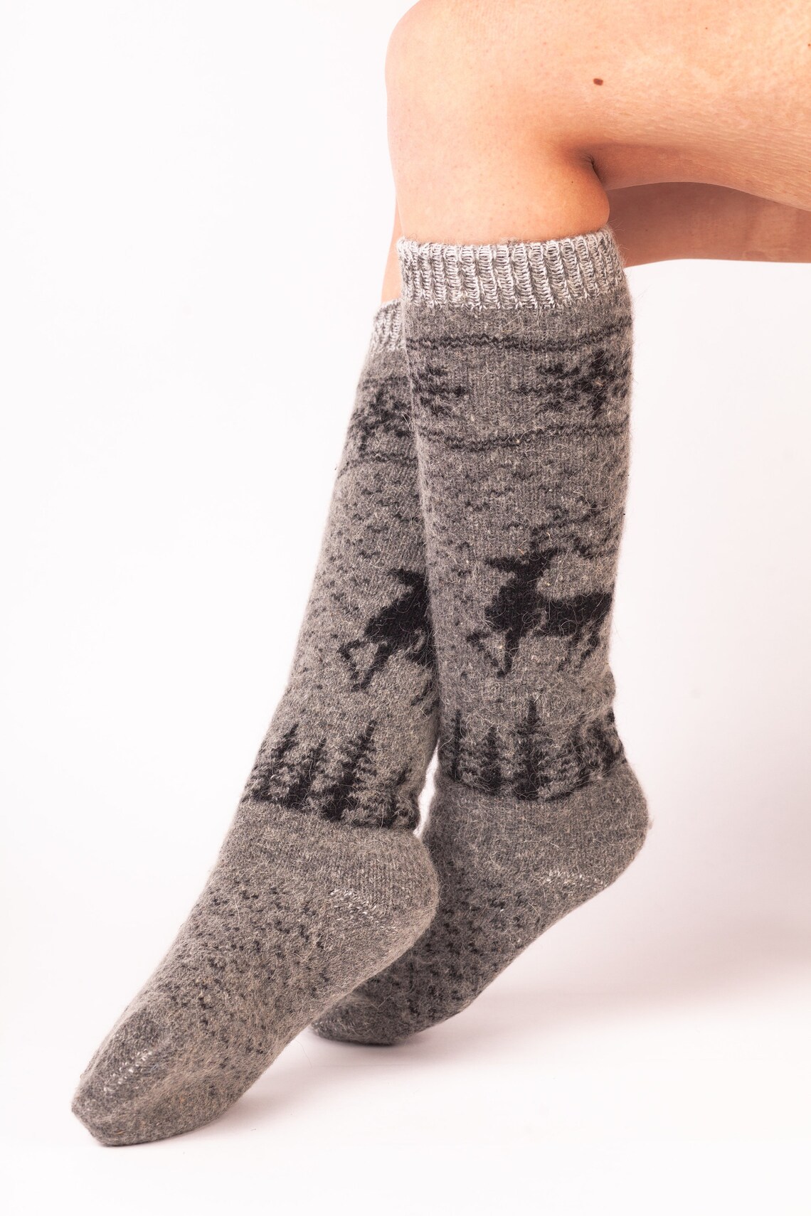 Calze Di Lana Team Magnus Tundra Wolf - 3 Paia, 80% Lana, Alte Ginocchio, Termiche E Sottili - Foto 2