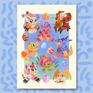 Digital Monsters - A4 Art Print