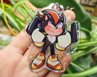Shadow The Hedgehog - Double Sided, Holographic Acrylic Keyring