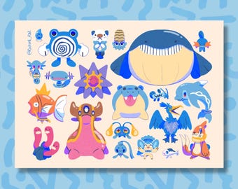 Blue Parade - A4 Art Print