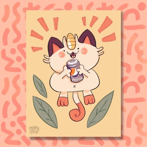 Soda Katze - A5 Kunstdruck